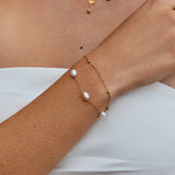 Pulseira em Camadas de Pérola de Água Doce