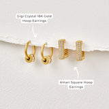 Brincos de Argola de Cristal Gigi Ouro 18K