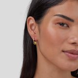 Brincos de Argola de Cristal Gigi Ouro 18K