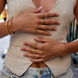 Anel Cristal Ouro Amore