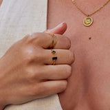 Anel Cristal Ouro Amore