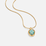 Colar com Pendente Água-Marinha Dourado