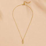 Colar Pendente Dourado com Cristal e Clip