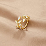 Anel Folha em Ouro