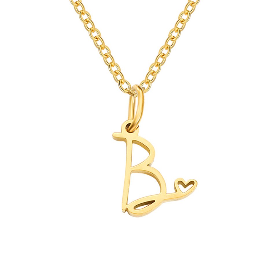 Colar Dourado Letra Coração