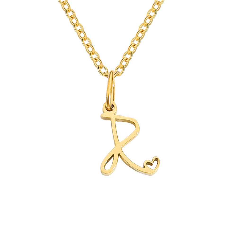 Colar Dourado Letra Coração