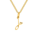 Colar Dourado Letra Coração