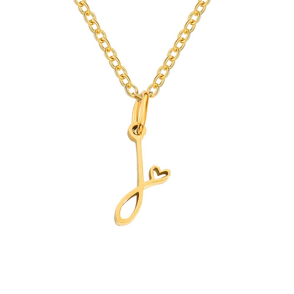 Colar Dourado Letra Coração