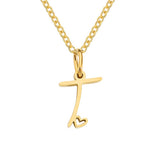 Colar Dourado Letra Coração