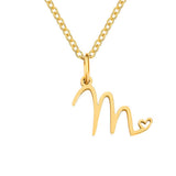 Colar Dourado Letra Coração