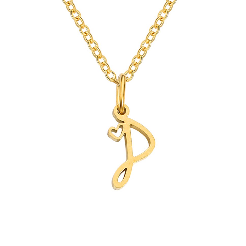 Colar Dourado Letra Coração
