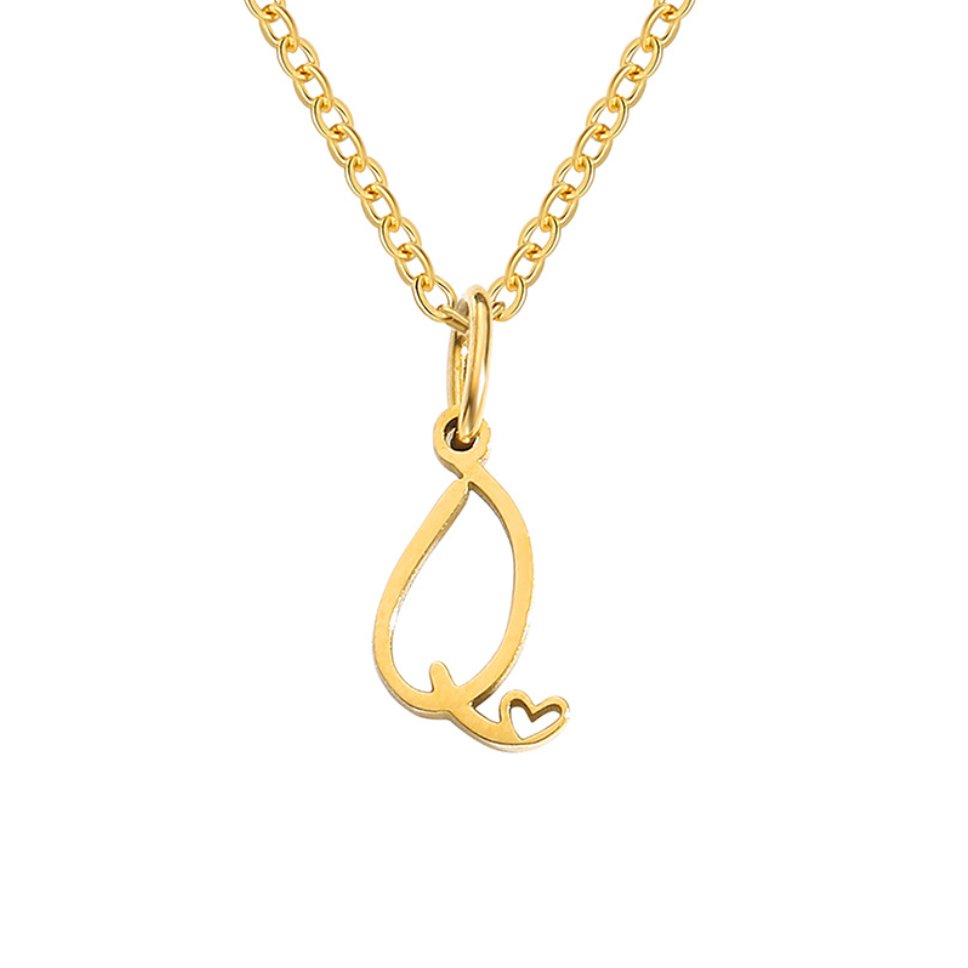 Colar Dourado Letra Coração