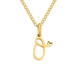 Colar Dourado Letra Coração