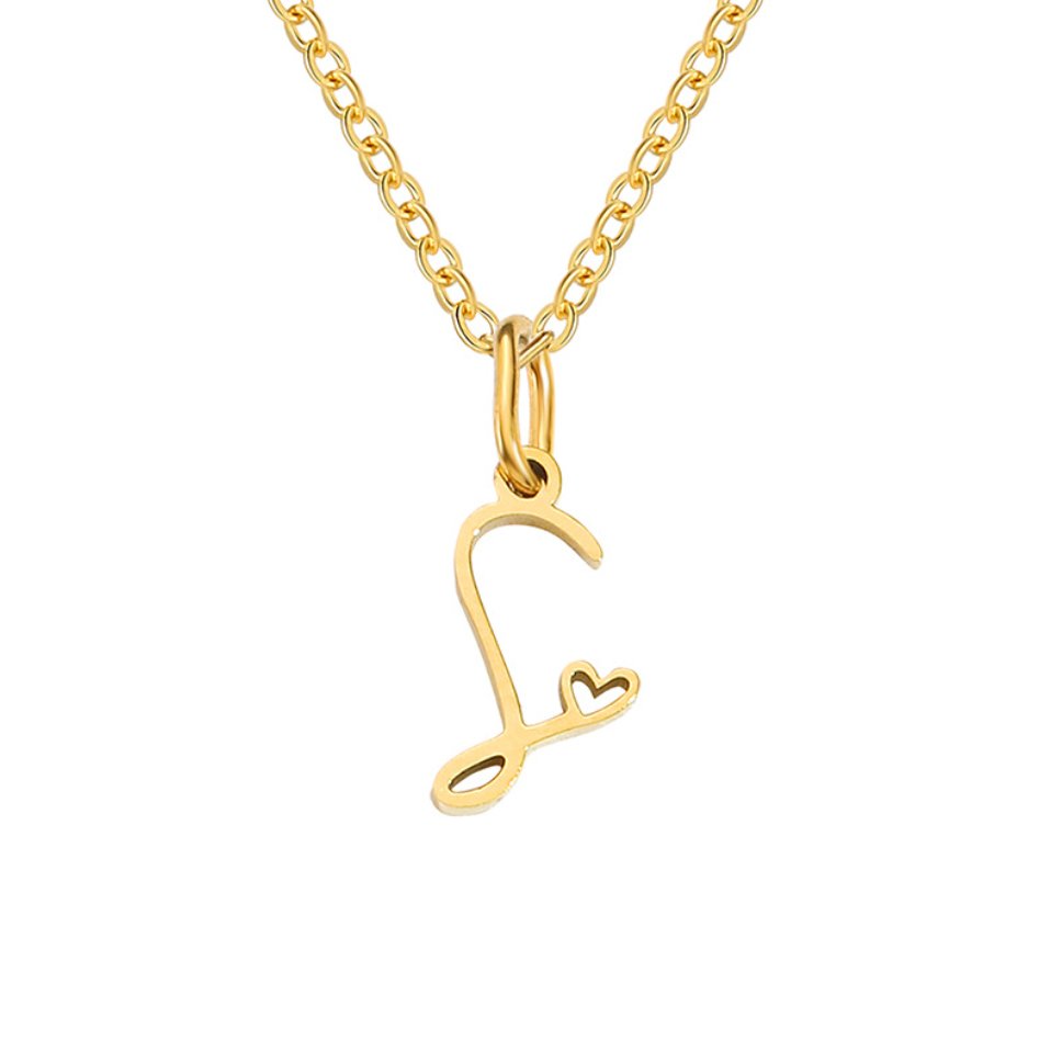 Colar Dourado Letra Coração