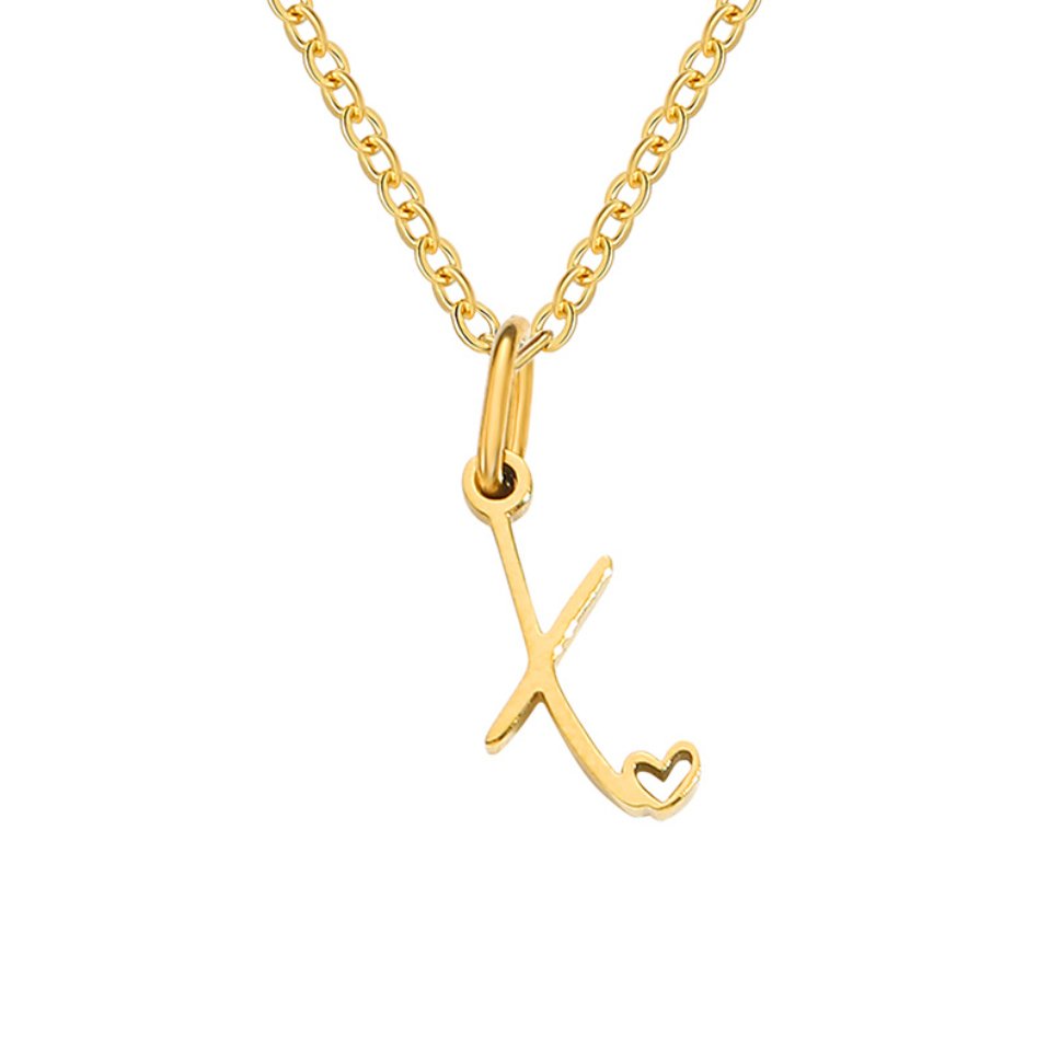 Colar Dourado Letra Coração