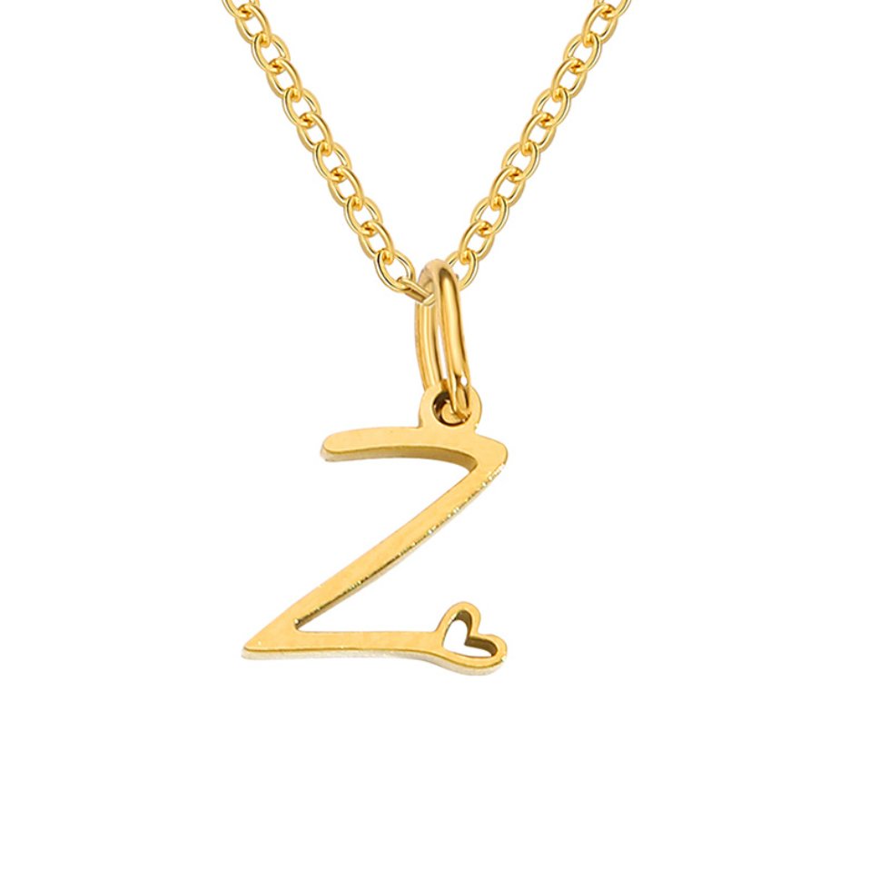 Colar Dourado Letra Coração