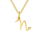 Colar Dourado Letra Coração