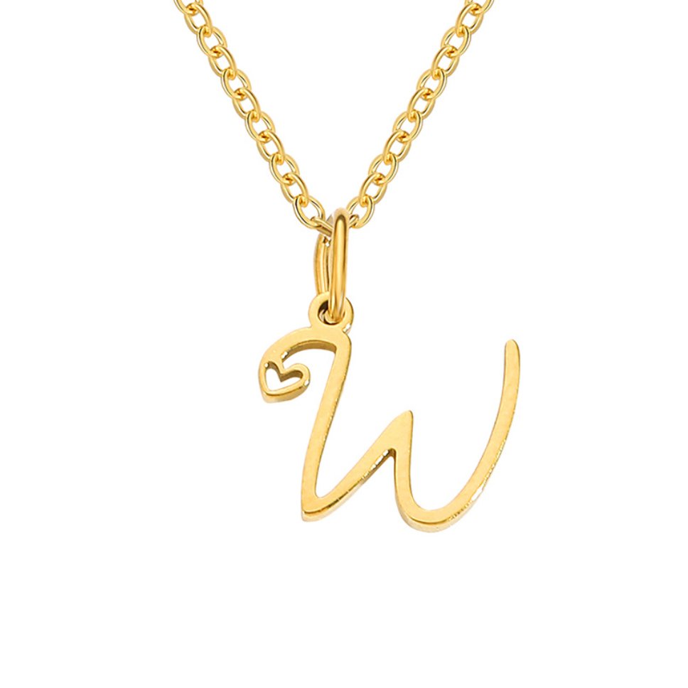 Colar Dourado Letra Coração