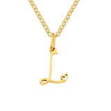 Colar Dourado Letra Coração