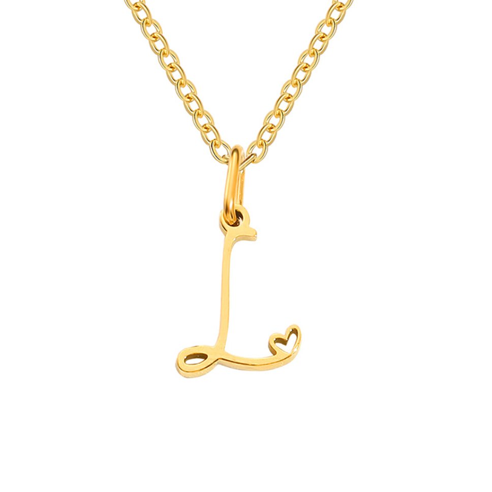 Colar Dourado Letra Coração