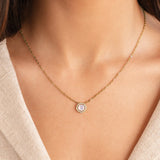 Colar Dourado com Cristal Monet