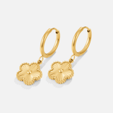 Brincos de Argola Trevo Dourado