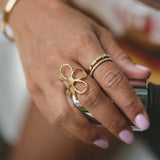 Anel Flor Margarida Dourado