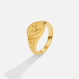 Anel Sinete Beija-Flor Dourado