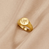 Anel Sinete Beija-Flor Dourado