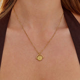 Colar Moeda Sol Dourado