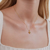 Colar Estrela Guia com Cristal Esmeralda