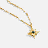 Colar Estrela Guia com Cristal Esmeralda