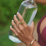 Anel de Cristal Ouro Hera