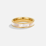 Anel Ouro Pérola Marfim
