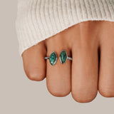 Anel Envolvente Prata Jade Verde