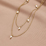 Colar em Camadas com Pendente de Pérola Kayla