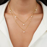 Colar em Camadas com Pendente de Pérola Kayla
