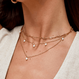 Colar em Camadas com Pendente de Pérola Kayla