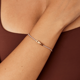 Pulseira Cristal Rosa Ouro Kiera