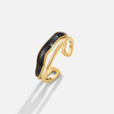 Anel em Camadas Preto Sahara Ouro