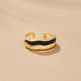 Anel em Camadas Preto Sahara Ouro