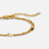 Pulseira em Camadas Pedra Preta &amp; Branca