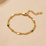 Pulseira em Camadas Pedra Preta &amp; Branca