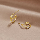 Brincos de Argola Dourada em Camadas com Cristal