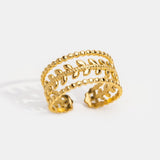 Anel Folha Dourado em Camadas Marissa