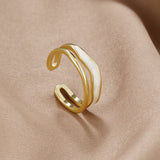 Anel Sahara em Camadas Dourado