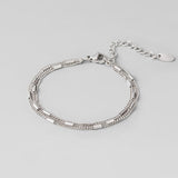 Pulseira Alia em Camadas de Prata