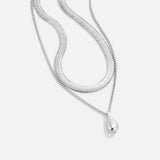 Colar Prata Bella Gota em Camadas