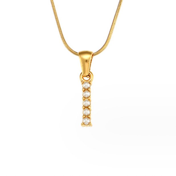 Colar Charm Pérola com Letra