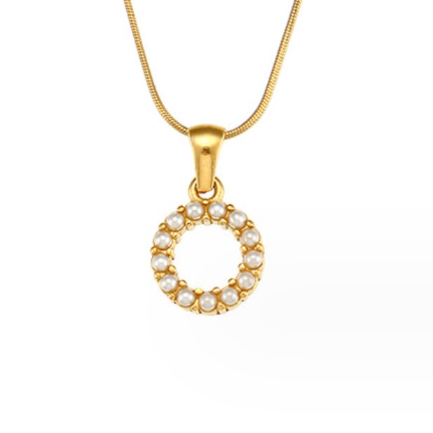 Colar Charm Pérola com Letra